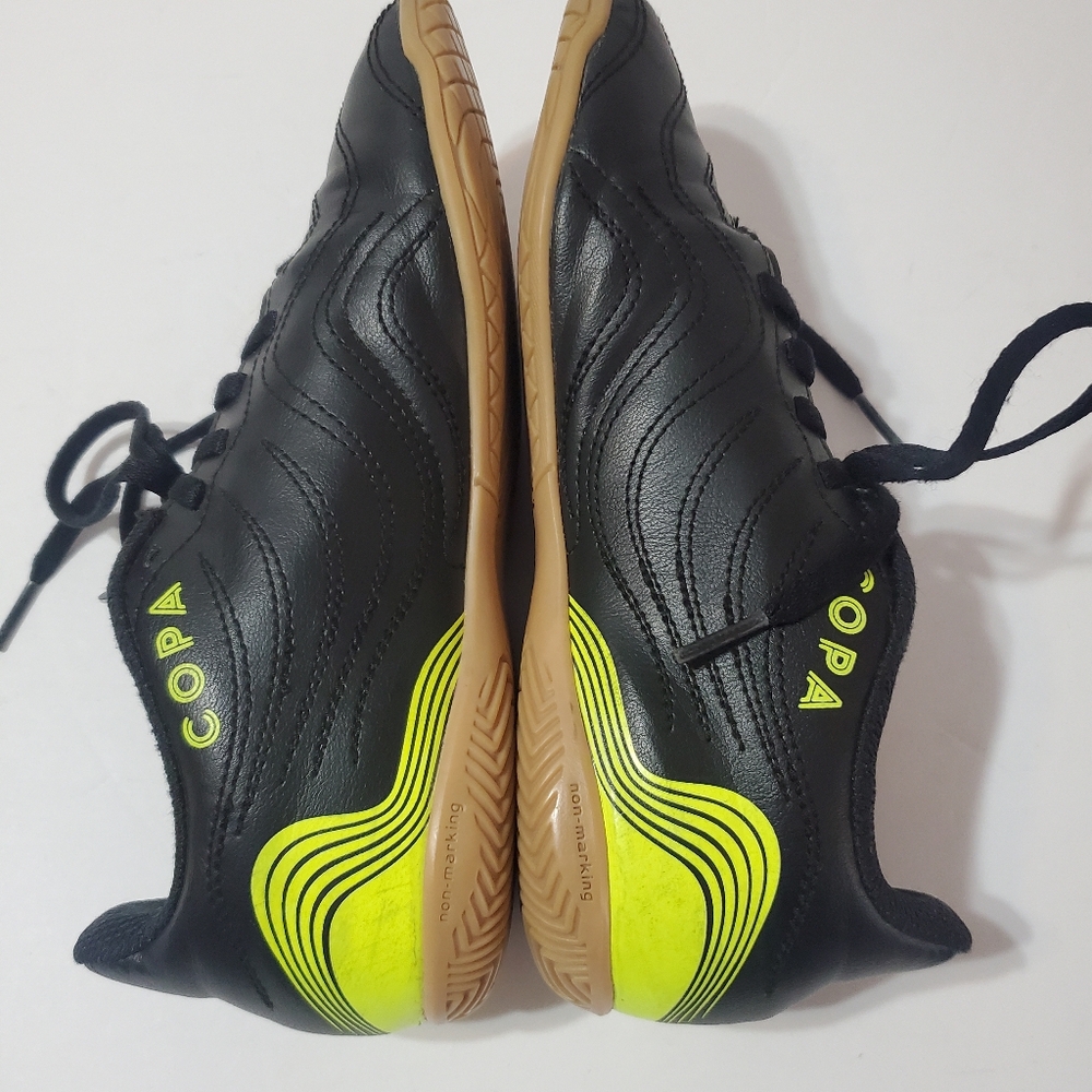 Adidas Copa Kids Boys Black & Solar Yellow Indoor Soccer Shoes Size 4 FX1973 - Picture 8 of 14